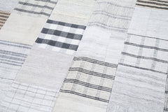 Kırk Yama Beyaz Patchwork Pamuk Yün El Dokuma Halısı 248x349 Agacan