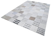 Kırk Yama Beyaz Patchwork Pamuk Yün El Dokuma Halısı 248x349 Agacan