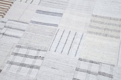 Kırk Yama Beyaz Patchwork Pamuk Yün El Dokuma Halısı 248x349 Agacan