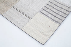 Kırk Yama Bej Patchwork Pamuk Yün El Dokuma Halısı 303x398 Agacan