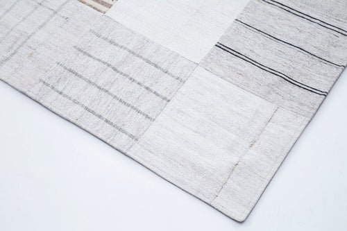 Kırk Yama Bej Patchwork Pamuk Yün El Dokuma Halısı 301x400 Agacan