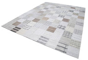 Kırk Yama Bej Patchwork Pamuk Yün El Dokuma Halısı 302x400 Agacan