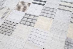 Kırk Yama Bej Patchwork Pamuk Yün El Dokuma Halısı 302x400 Agacan