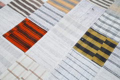 Kırk Yama Gri Patchwork Pamuk Yün El Dokuma Halısı 303x400 Agacan