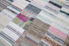 Kırk Yama Gri Patchwork Pamuk Yün El Dokuma Halısı 302x402 Agacan