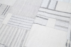 Kırk Yama Bej Patchwork Pamuk Yün El Dokuma Halısı 206x304 Agacan