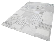 Kırk Yama Bej Patchwork Pamuk Yün El Dokuma Halısı 206x305 Agacan