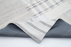 Kırk Yama Bej Patchwork Pamuk Yün El Dokuma Halısı 206x305 Agacan