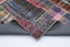 Kırk Yama Gri Patchwork Pamuk Yün El Dokuma Halısı 225x310 Agacan