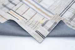 Kırk Yama Bej Patchwork Pamuk Yün El Dokuma Halısı 244x347 Agacan