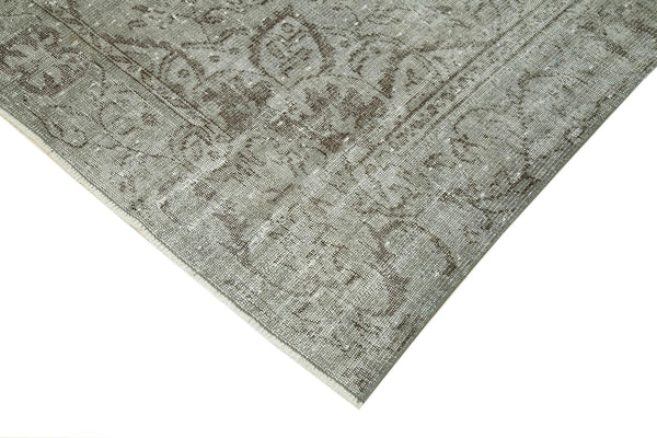 Overdyed Vintage Gri Eskitme Pamuk Yün El Dokuma Halısı 165x284 Agacan