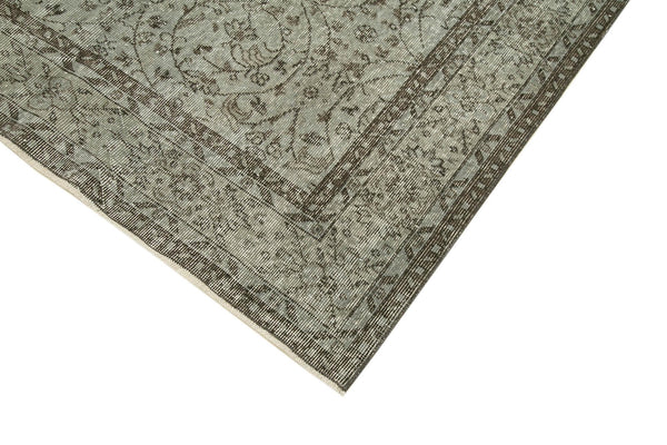 Overdyed Vintage Gri Eskitme Pamuk Yün El Dokuma Halısı 162x290 Agacan