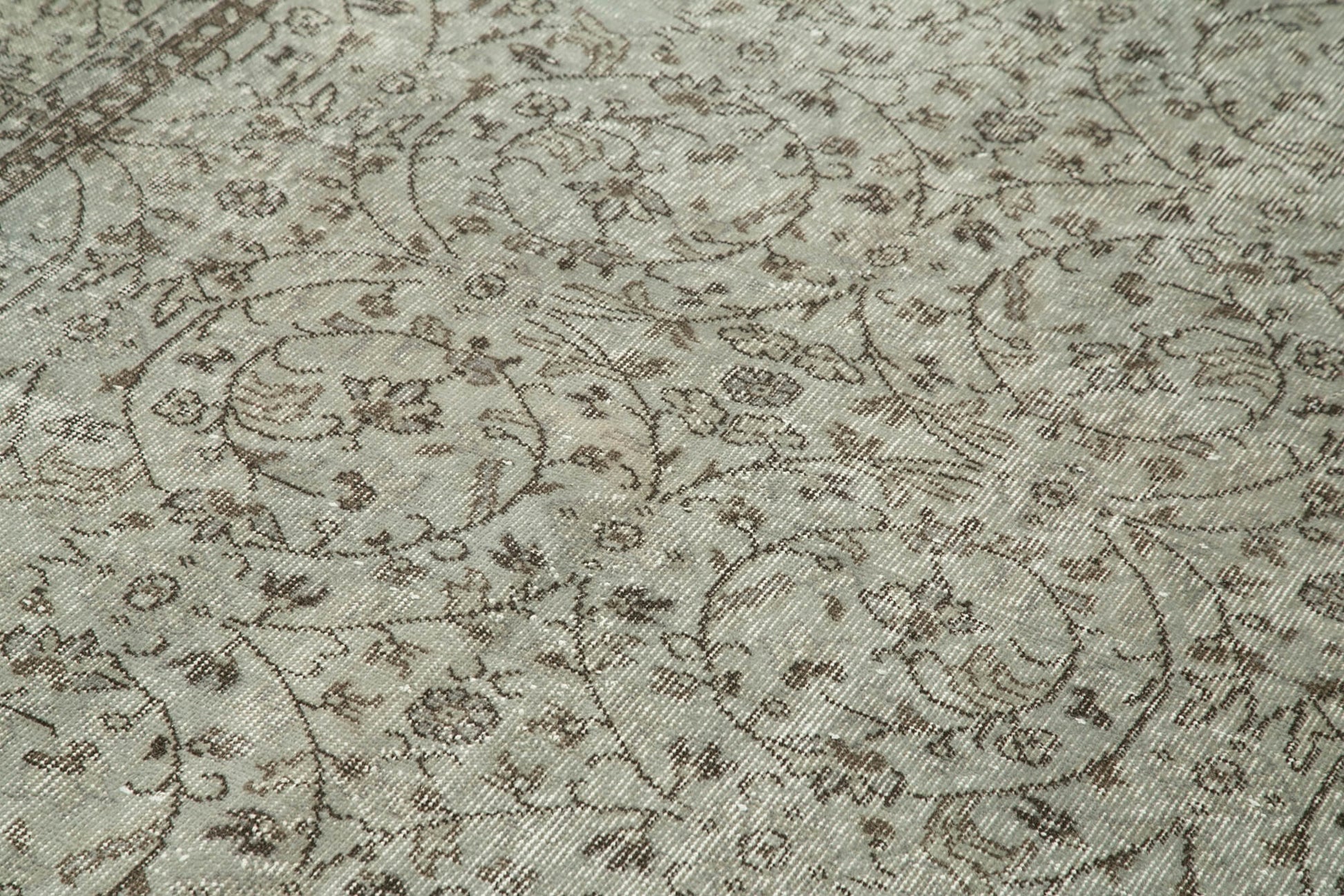 Overdyed Vintage Gri Eskitme Pamuk Yün El Dokuma Halısı 162x290 Agacan