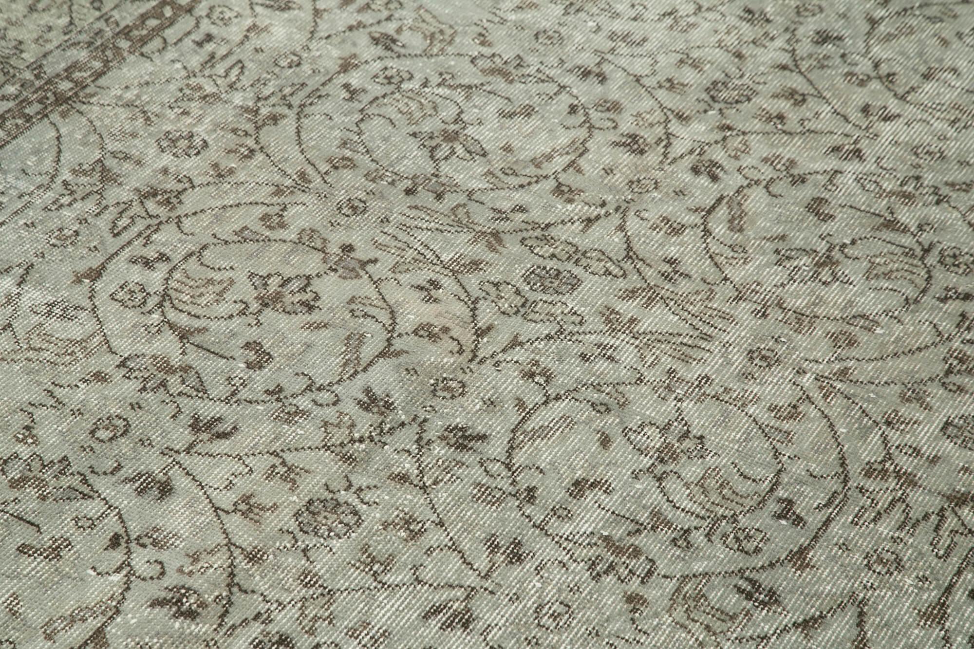 Overdyed Vintage Gri Eskitme Pamuk Yün El Dokuma Halısı 162x290 Agacan