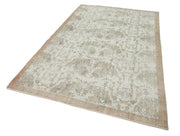 Vintage Bej Eskitme Pamuk Yün El Dokuma Halısı 172x270 Agacan