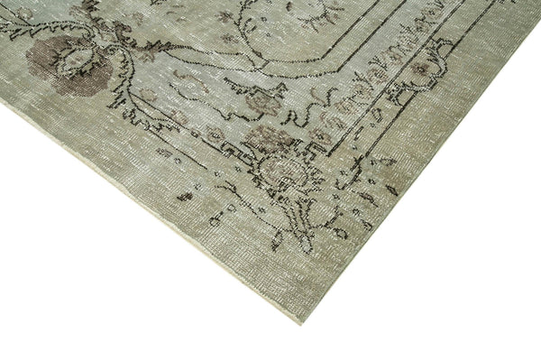 Overdyed Vintage Gri Eskitme Pamuk Yün El Dokuma Halısı 183x280 Agacan