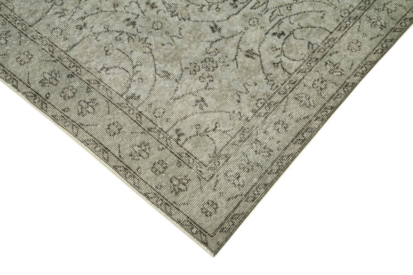 Overdyed Vintage Gri Eskitme Pamuk Yün El Dokuma Halısı 151x267 Agacan