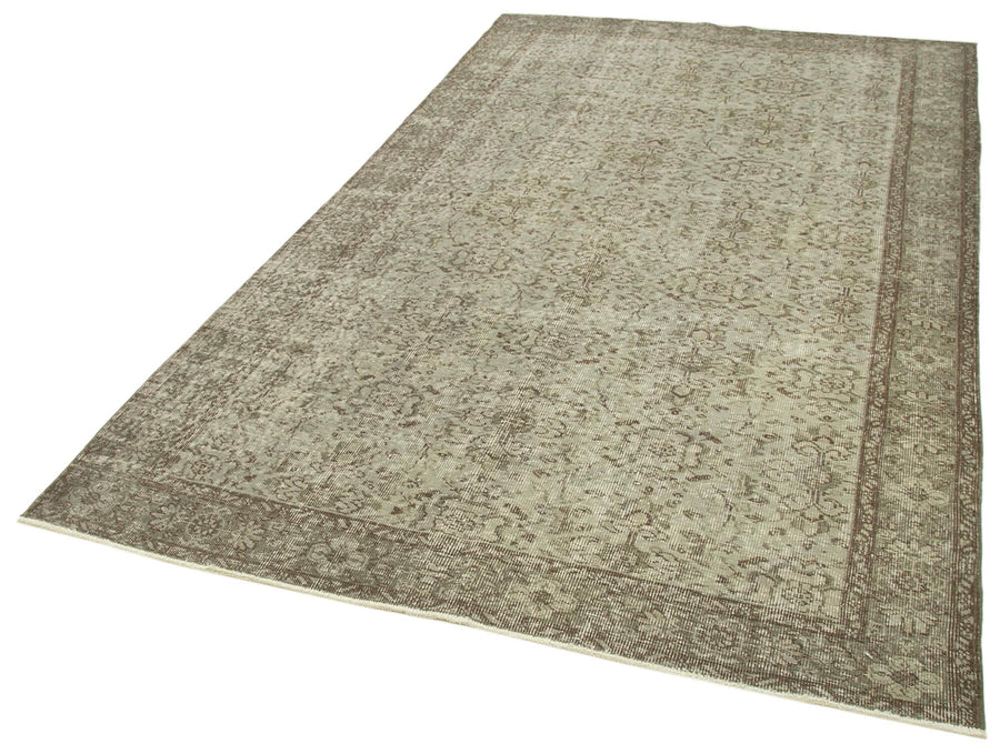 Overdyed Vintage Gri Eskitme Pamuk Yün El Dokuma Halısı 163x279 Agacan