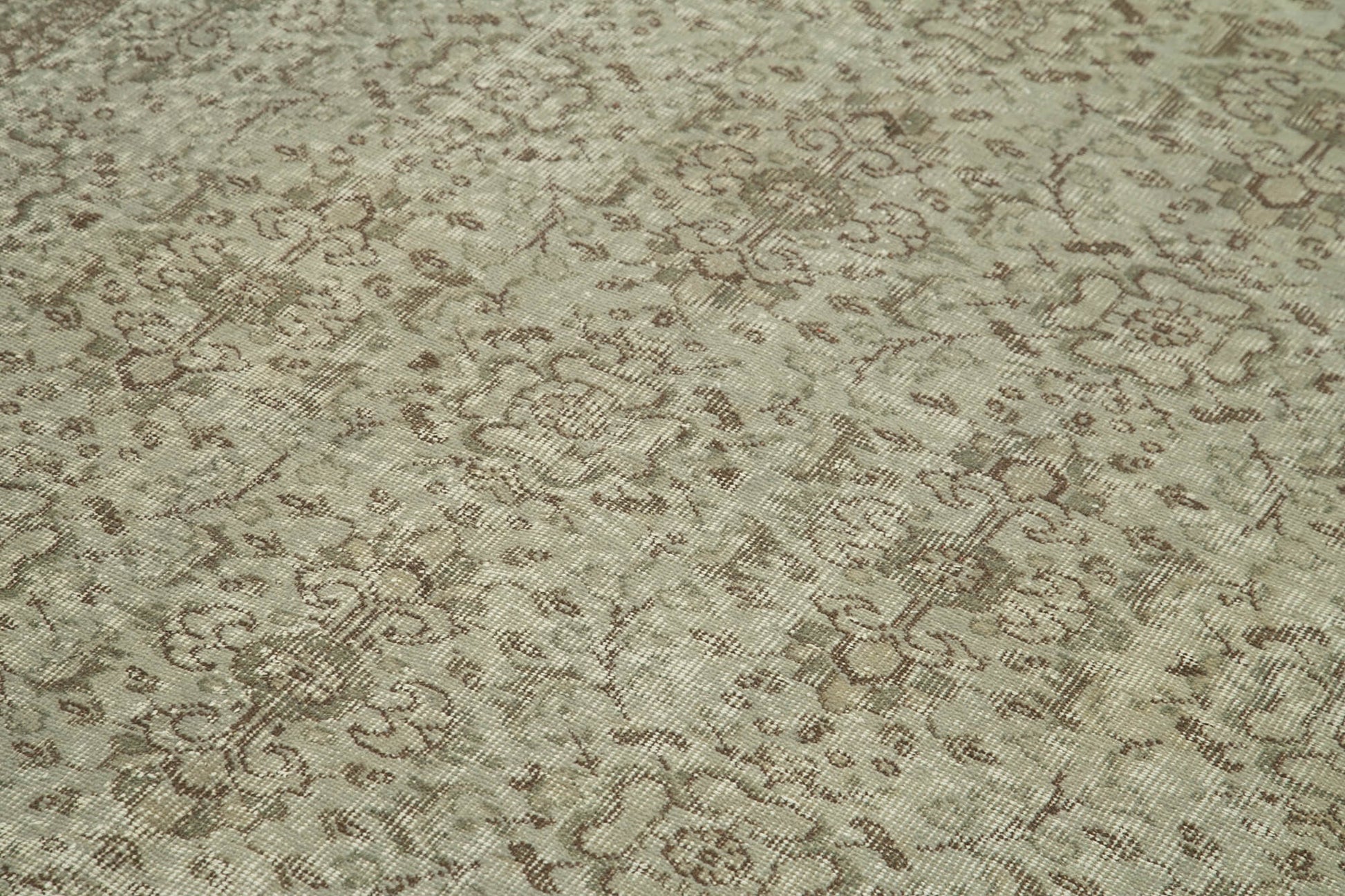 Overdyed Vintage Gri Eskitme Pamuk Yün El Dokuma Halısı 163x279 Agacan