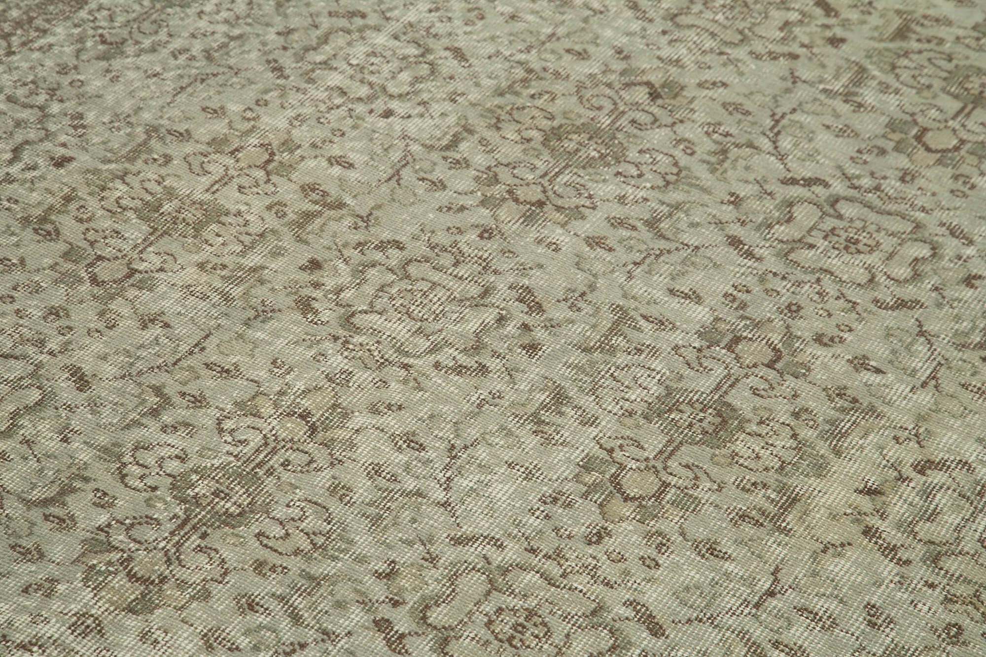 Overdyed Vintage Gri Eskitme Pamuk Yün El Dokuma Halısı 163x279 Agacan