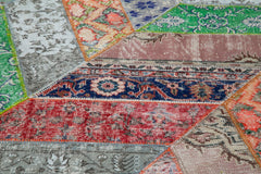 Kırk Yama Gri Patchwork Pamuk Yün El Dokuma Halısı 248x309 Agacan