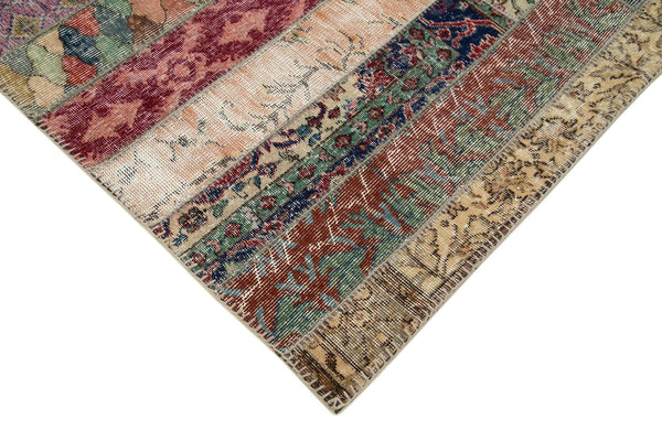 Kırk Yama Gri Patchwork Pamuk Yün El Dokuma Halısı 170x238 Agacan