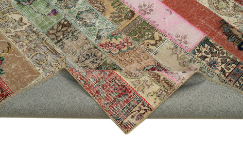 Kırk Yama Gri Patchwork Pamuk Yün El Dokuma Halısı 202x308 Agacan