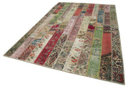 Kırk Yama Gri Patchwork Pamuk Yün El Dokuma Halısı 201x305 Agacan