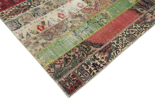 Kırk Yama Gri Patchwork Pamuk Yün El Dokuma Halısı 201x305 Agacan
