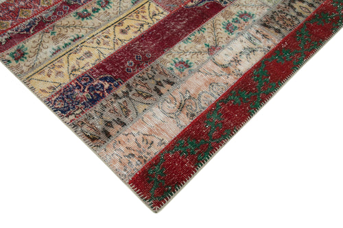 Kırk Yama Gri Patchwork Pamuk Yün El Dokuma Halısı 203x305 Agacan