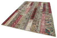 Multicolored Vintage Patchwork Rug 203x304 cm (6'8" x 10')