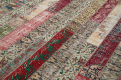 Kırk Yama Gri Patchwork Pamuk Yün El Dokuma Halısı 203x304 Agacan