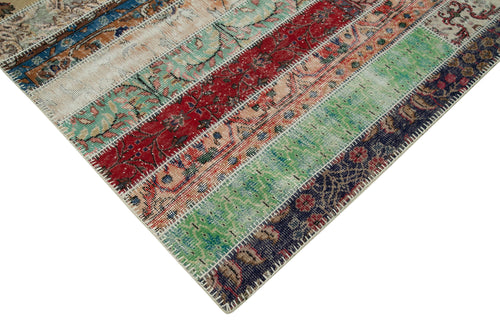 Kırk Yama Gri Patchwork Pamuk Yün El Dokuma Halısı 204x308 Agacan