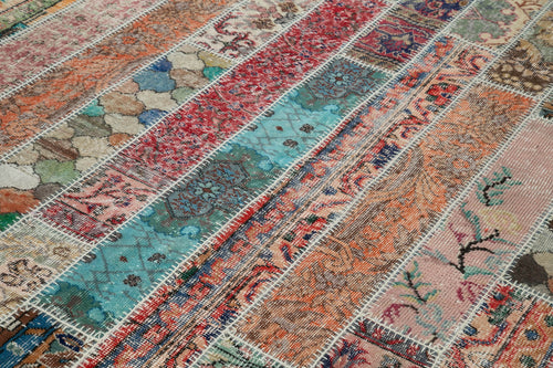 Kırk Yama Gri Patchwork Pamuk Yün El Dokuma Halısı 204x308 Agacan