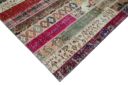 Kırk Yama Gri Patchwork Pamuk Yün El Dokuma Halısı 203x308 Agacan