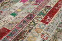 Kırk Yama Gri Patchwork Pamuk Yün El Dokuma Halısı 203x308 Agacan