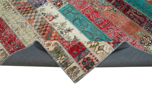 Kırk Yama Gri Patchwork Pamuk Yün El Dokuma Halısı 204x308 Agacan