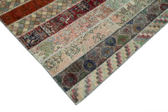 Kırk Yama Gri Patchwork Pamuk Yün El Dokuma Halısı 202x308 Agacan