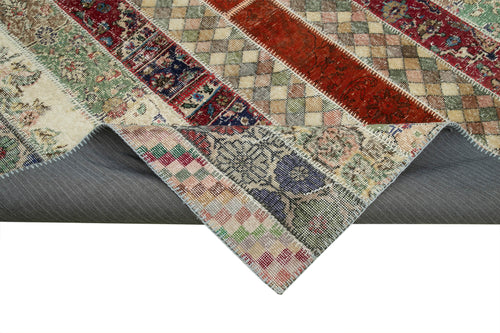 Kırk Yama Gri Patchwork Pamuk Yün El Dokuma Halısı 202x308 Agacan