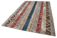Vintage Patchwork Çok Renkli Geometrik Desenli Halı 203x308 cm