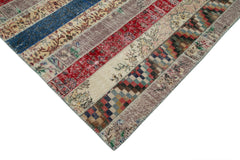 Kırk Yama Gri Patchwork Pamuk Yün El Dokuma Halısı 203x308 Agacan