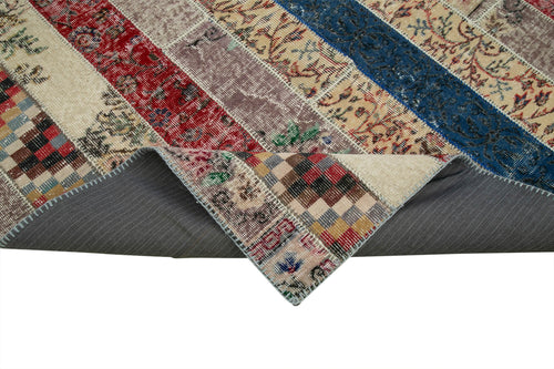Kırk Yama Gri Patchwork Pamuk Yün El Dokuma Halısı 203x308 Agacan