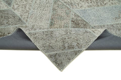 Kırk Yama Gri Patchwork Pamuk Yün El Dokuma Halısı 191x262 Agacan