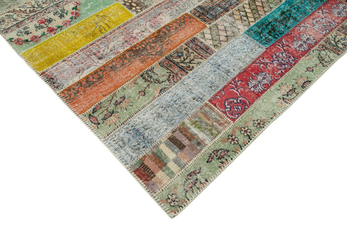 Kırk Yama Gri Patchwork Pamuk Yün El Dokuma Halısı 202x305 Agacan