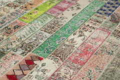 Kırk Yama Kırmızı Patchwork Pamuk Yün El Dokuma Halısı 200x305 Agacan