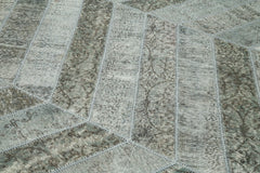 Kırk Yama Gri Patchwork Pamuk Yün El Dokuma Halısı 197x321 Agacan