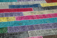 Kırk Yama Gri Patchwork Pamuk Yün El Dokuma Halısı 197x305 Agacan