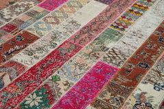 Kırk Yama Gri Patchwork Pamuk Yün El Dokuma Halısı 203x308 Agacan