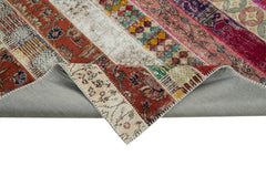 Kırk Yama Gri Patchwork Pamuk Yün El Dokuma Halısı 203x308 Agacan