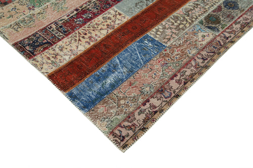 Kırk Yama Gri Patchwork Pamuk Yün El Dokuma Halısı 203x305 Agacan